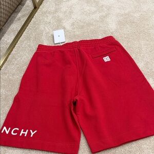 Givenchy Bold Red Logo Sweat Shorts